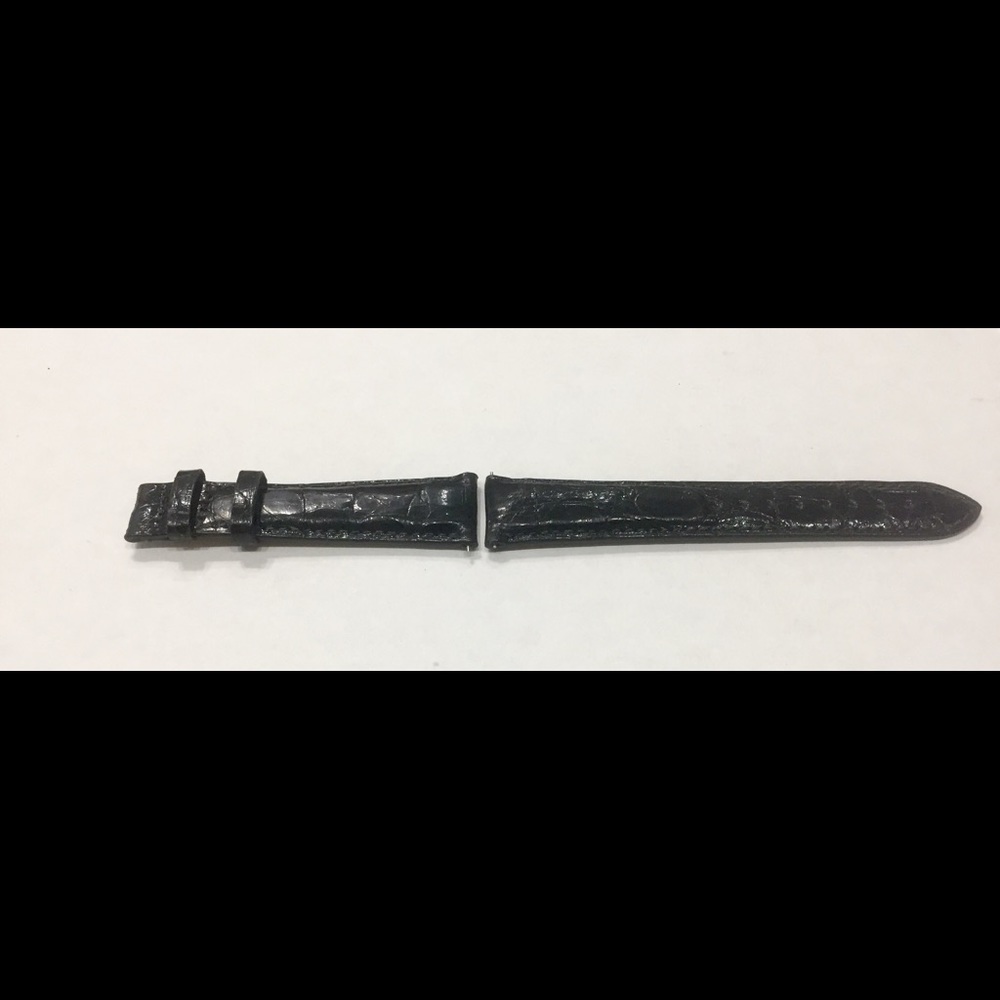 LANCASTER 20mm Black Crocodile Italian Watch Strap